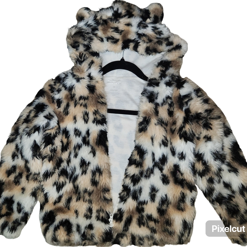 Leopard Print Faux Fur Jacket